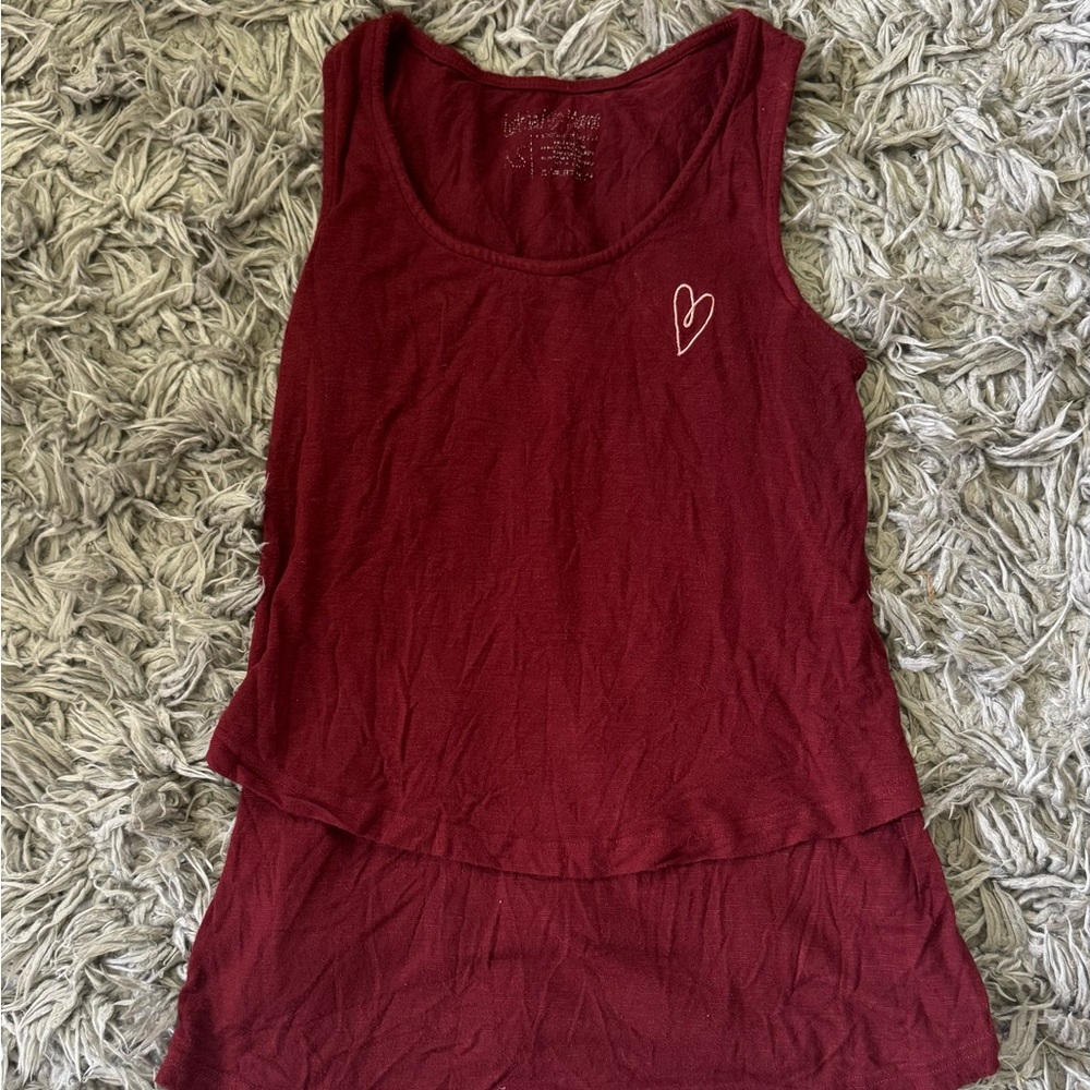 Latched Mama Nursing maroon Tank Top